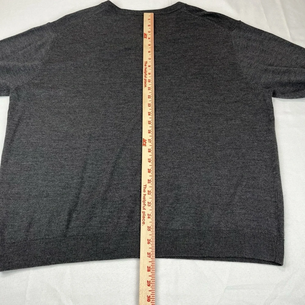 Men's Big & Tall Hart Schaffner Marx Extra Fine Merino Wool‎ V-Neck Sweater 2XB